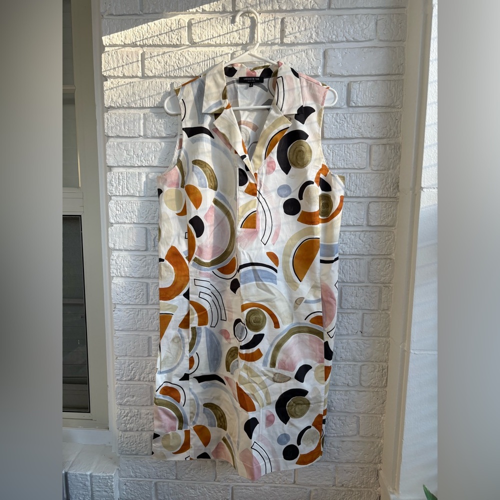 Lafayette 148 New York Multicolor Abstract Midi Dress